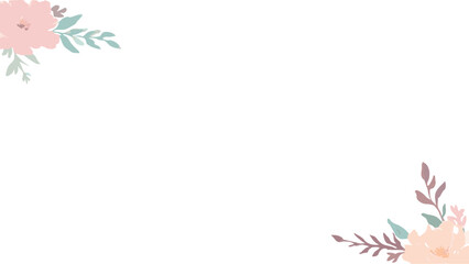 Obraz premium Flower Frame Watercolor. Floral Wreath Watercolor. 