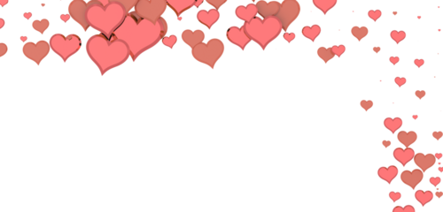  Red heart love confettis. Valentine's day falling