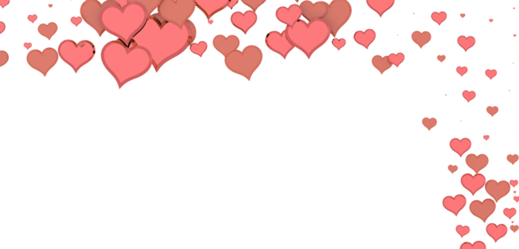  Red heart love confettis. Valentine's day falling