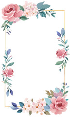 frame, flower, floral colorful