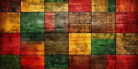 black history month, canvas texture, red yellow green paint color, celebration background - obrazy, fototapety, plakaty