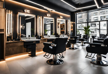 premium hair salon interior view