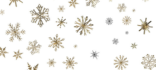 Whirling Snowstorm: Astonishing 3D Illustration Depicting Descending Festive Snowflakes