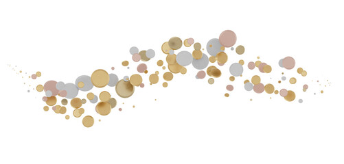 Gilded Festivity: Brilliant 3D Illustration Showcasing a Shower of gold Confetti