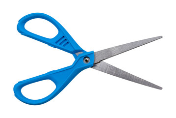 Stationery scissors on a white background. Paper scissors isolate