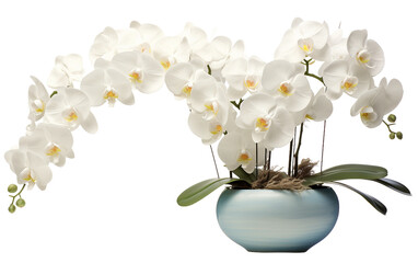 Graceful Artificial Orchid Arrangement by Bloom Boutique Serenity Isolated on Transparent Background PNG.