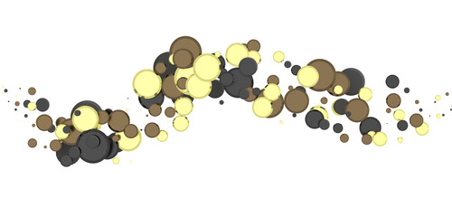 Glorious Cascade: Exquisite 3D Illustration of Glowing gold Confetti