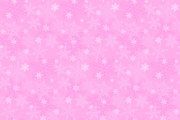 Pink Snowflakes Vector Winter Seamless Pattern. Endless Background for Christmas Wrapping Paper