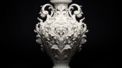 Captivating depiction of a white porcelain vase, exuding elegance. Classic, timeless, home decor, delicate, minimalist, ceramic. Generated by AI.