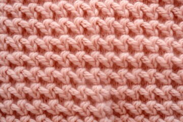 Close up of a peach fuzz knitted wool pattern, soft focus