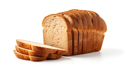 Sliced bread isolated on white background. Close-up. - obrazy, fototapety, plakaty