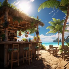 a bar on a beach