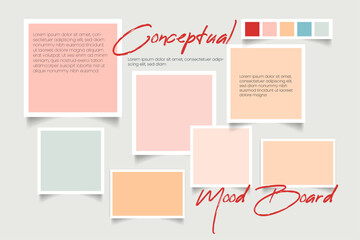 Conceptual colorful image mood board