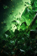 a green crystal with a green background