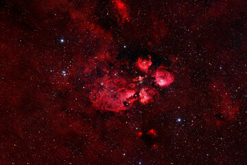 Red cosmic nebula. Elements of this image furnished by NASA