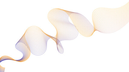 Abstract bright colorful gradient smooth wave line on a transparent background.  Energy flow concept. Dynamic sound wave line blend.