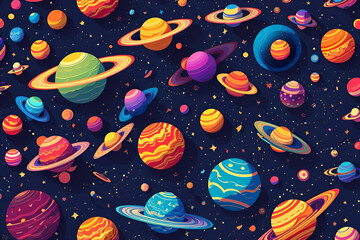 A Breathtaking Space Scene With Mesmerizing Planets and Dazzling Stars