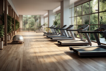 A communal exercise area within a residential complex, encouraging an active lifestyle. Concept of promoting physical well-being. Generative Ai.