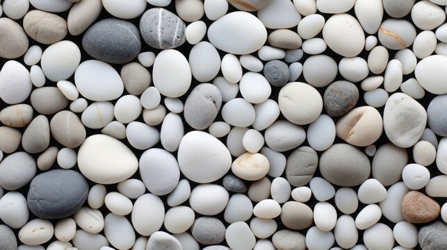 White sea stones background.