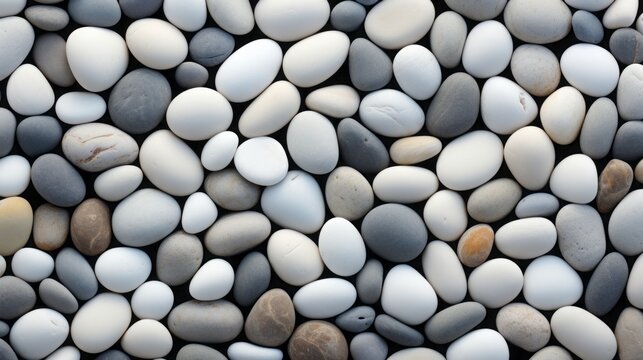 White sea stones background.