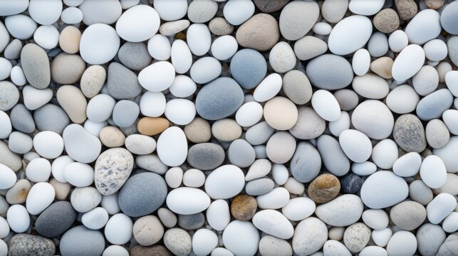 White sea stones background.