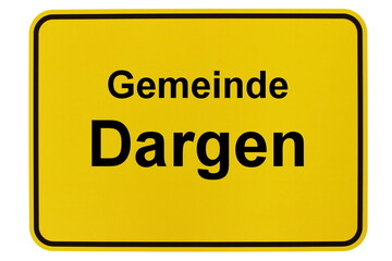 Illustration eines Ortsschildes der Gemeinde Dargen in Mecklenburg-Vorpommern