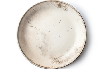 Fototapeta na wymiar Dirty plate isolated on white background