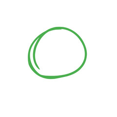 Green circle line hand drawn