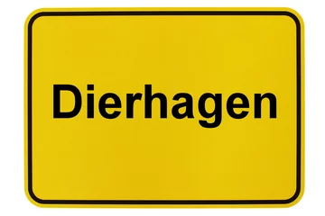 Fototapeten Illustration eines Ortsschildes der Gemeinde Dierhagen in Mecklenburg-Vorpommern © Pixel62