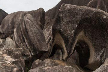 Giant Union Rock. Natural landmark of La Digue island, Seychelles