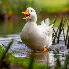white duck in the water © Jhonson