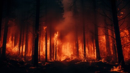 Naklejka premium forest fire.