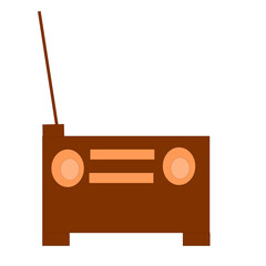 Illustration of a radio on a transparent background. Illustration for design.