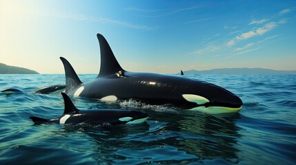 Obraz premium Dolphin on the sea UHD wallpaper