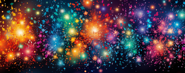 Firework explosion in the night sky celebrating happy new year created by ai