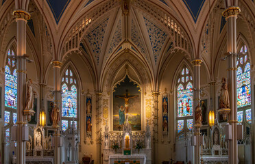 Interior of St Mary Basilica or Cathedral in Mississippi city of Natchez