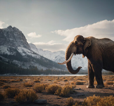 mammoth in tundra