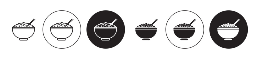 Boiled bowl vector icon set. Boiled bowl vector illustration suitable for apps and websites UI designs. - obrazy, fototapety, plakaty