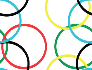 Colored rings on a white background. Abstract bright background for design.