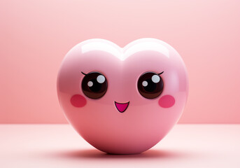 Funny heart cartoon. Concept of love and passion. Valentine Day. AI generated