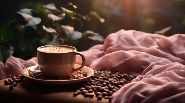 Wake Morning Coffee Bed Portrait Natural, Background HD For Designer        