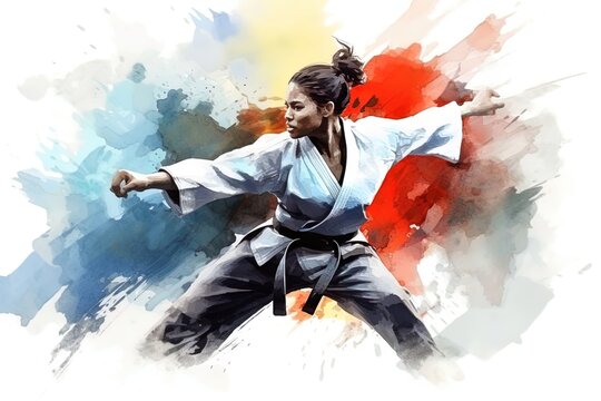Girl doing karate