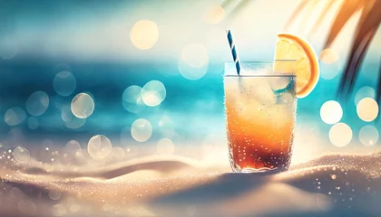 Deurstickers Refreshing drink by the beach © Niklas
