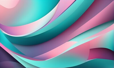 Abstract 3d illustration with wavy turquoise and lilac lines. Designed for banners, wallpaper, template, background, postcard, cover, poster