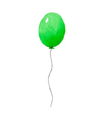 Watercolor green balloon isolated. Hand-painted watercolor illustration. Print for wedding, holiday, logo design, postcard. Art for card, posters © Alena