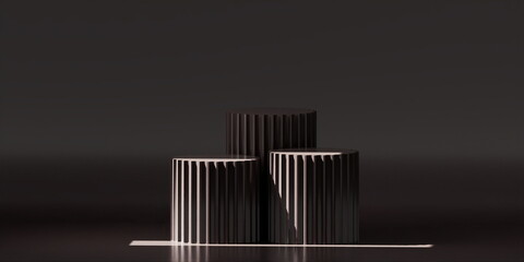 Product Podium - coffee Podium, coffee Background. 3D Illustration. Light coming from left window
