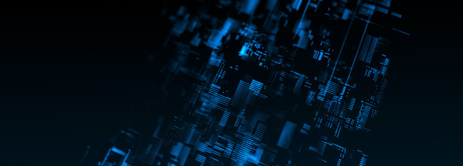 Network points and connection lines. Technology background. Science background. 3D rendering.