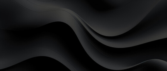 Abstract black waves flowing in a sleek and modern design. Modern abstract dark background useful for technical presentations