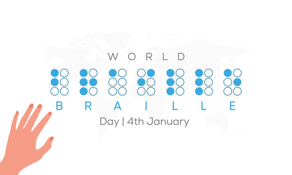 world braille day, world braille day vector, 4 january world braille day