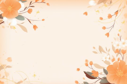 Minimalist botanical frame made of leaves and twigs. Decorative elements for wedding invitations, cards, vouchers, flyers, background for social media. - Powered by Adobe